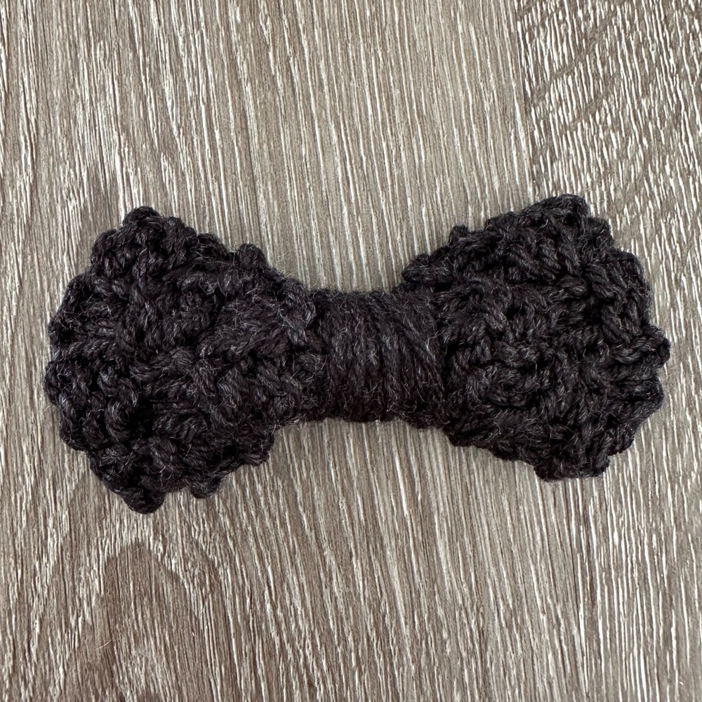 Handmade Charcoal Grey Hair Bow